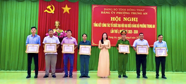 PHƯỜNG TRUNG AN TỔ CHỨC HỘI NGHỊ TỔNG KẾT CÔNG TÁC TỔ CHỨC ĐẠI HỘI ĐẠI BIỂU ĐẢNG BỘ LẦN THỨ I NHIỆM KỲ 2025 – 2030