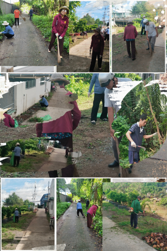 Ra quân tổng vệ sinh môi trường tại khu phố 6 phường Trung An